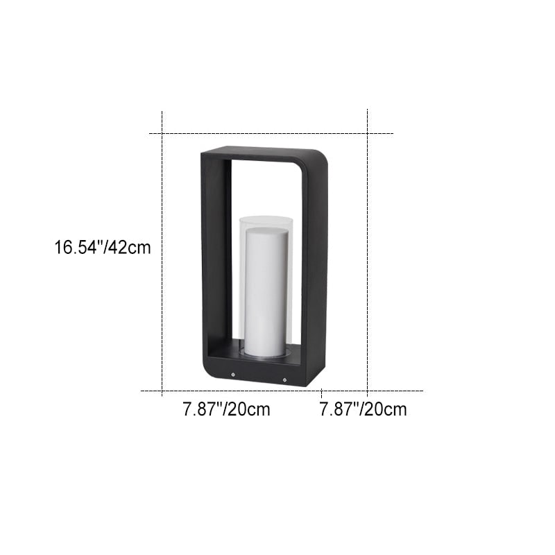 Outdoor Floor Lamp with Modern Rectangular Frame for Patio and Garden Lighting - Image 7