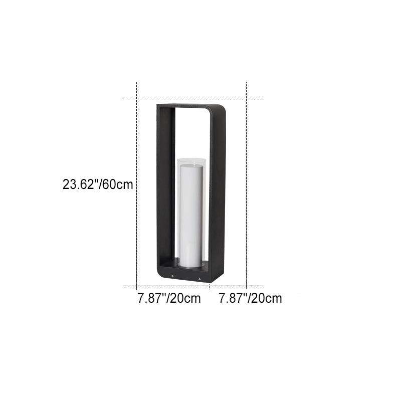 Outdoor Floor Lamp with Modern Rectangular Frame for Patio and Garden Lighting - Image 8