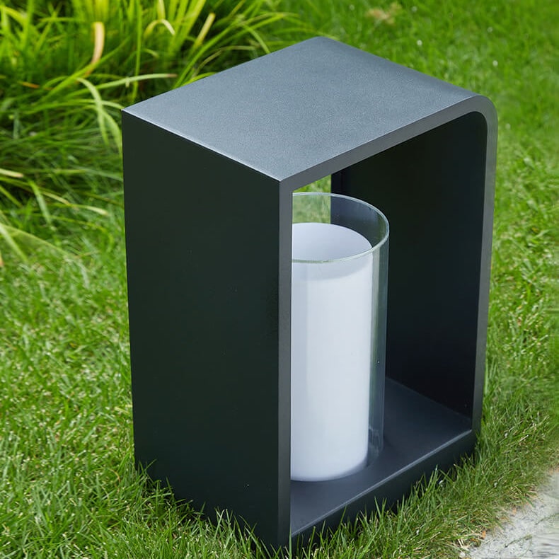 Outdoor Floor Lamp with Modern Rectangular Frame for Patio and Garden Lighting - Image 9