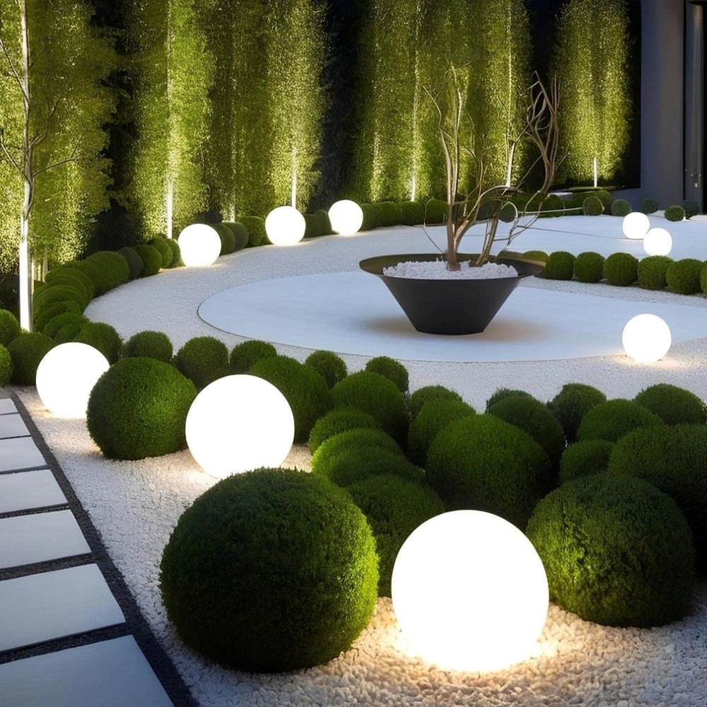 Outdoor Globe Lights with Cordless Frosted Design and Warm White LED - Image 1
