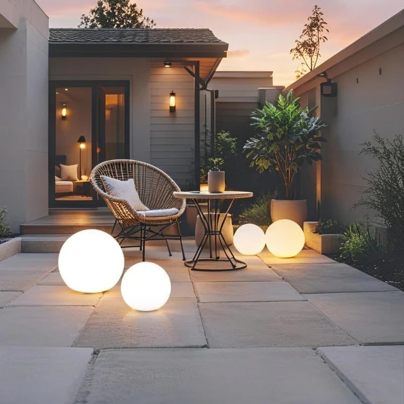 Outdoor Globe Lights with Cordless Frosted Design and Warm White LED - Image 13