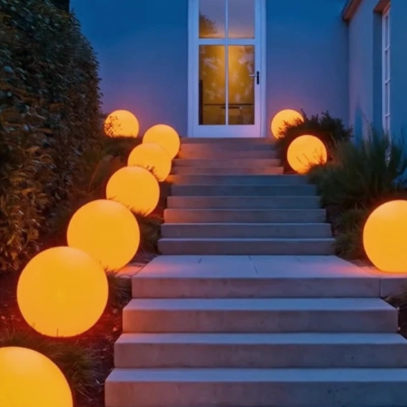 Outdoor Globe Lights with Cordless Frosted Design and Warm White LED - Image 17