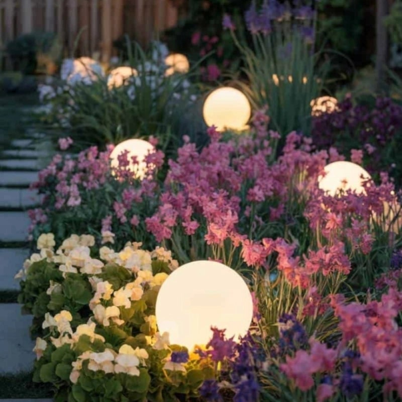 Outdoor Globe Lights with Cordless Frosted Design and Warm White LED - Image 4