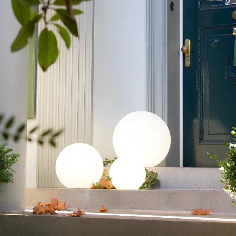 Outdoor Globe Lights with Cordless Frosted Design and Warm White LED - Image 6