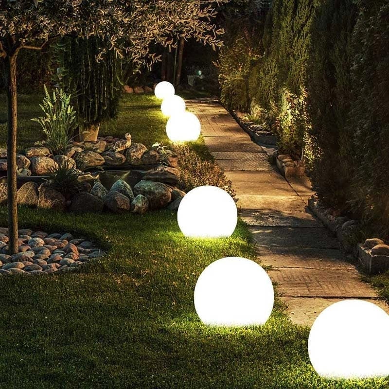 Outdoor Globe Lights with Cordless Frosted Design and Warm White LED - Image 9