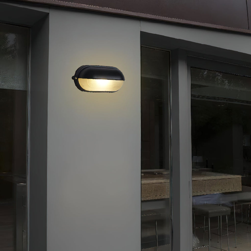 Outdoor Wall Light with Bulkhead Design Oval Eyelid Cover and Industrial Nautical Style - Image 11