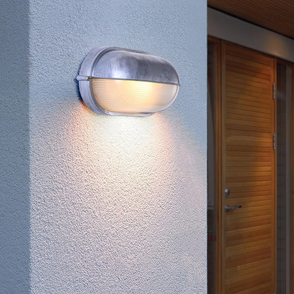 Outdoor Wall Light with Bulkhead Design Oval Eyelid Cover and Industrial Nautical Style - Image 12