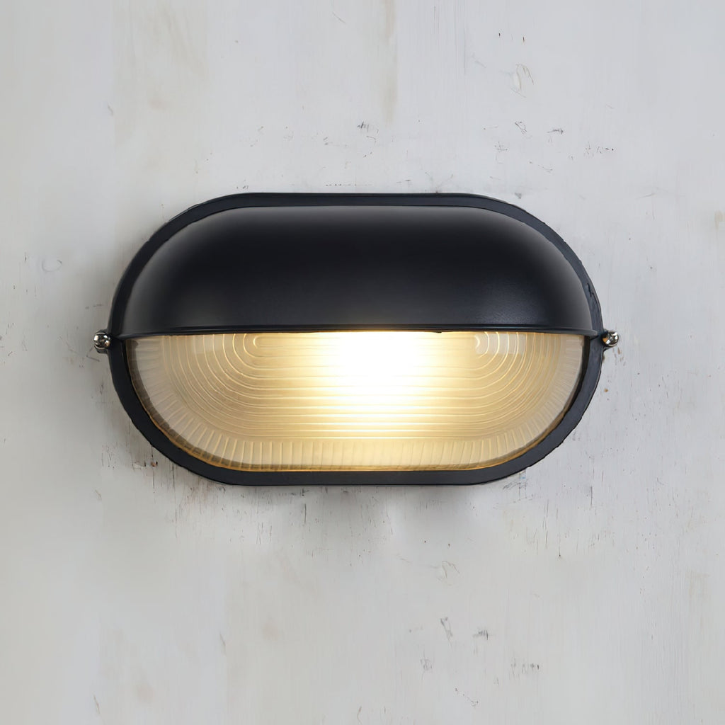 Outdoor Wall Light with Bulkhead Design Oval Eyelid Cover and Industrial Nautical Style - Image 35