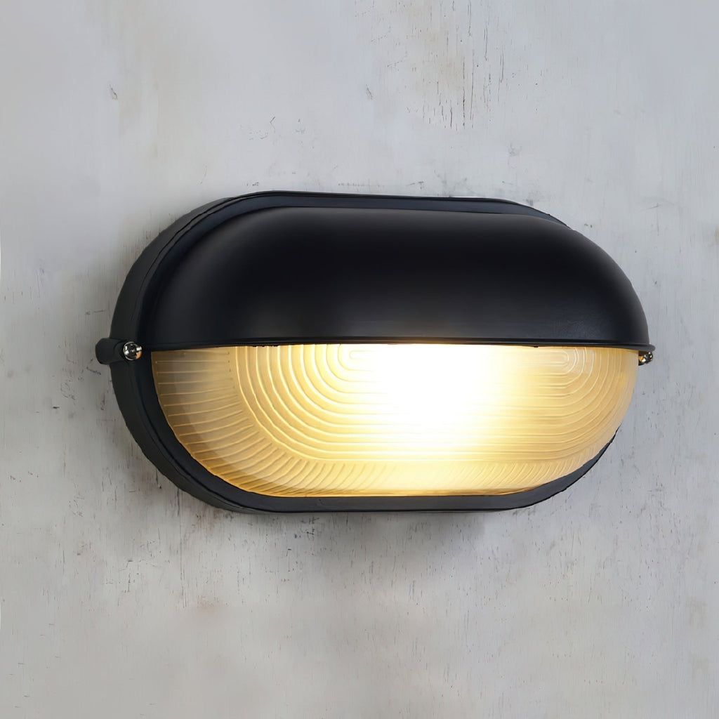 Outdoor Wall Light with Bulkhead Design Oval Eyelid Cover and Industrial Nautical Style - Image 37