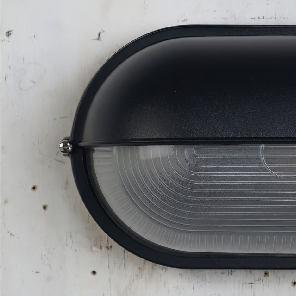 Outdoor Wall Light with Bulkhead Design Oval Eyelid Cover and Industrial Nautical Style - Image 39
