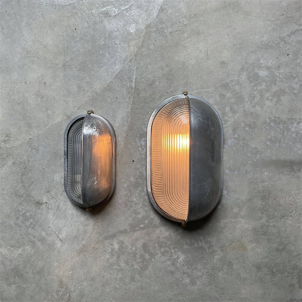 Outdoor Wall Light with Bulkhead Design Oval Eyelid Cover and Industrial Nautical Style - Image 41