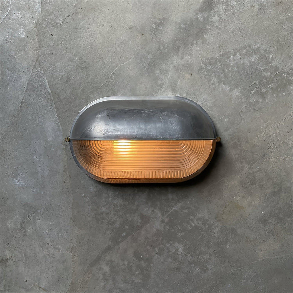 Outdoor Wall Light with Bulkhead Design Oval Eyelid Cover and Industrial Nautical Style - Image 47