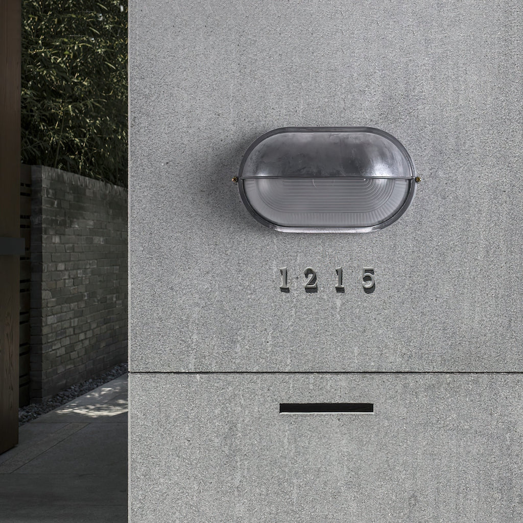 Outdoor Wall Light with Bulkhead Design Oval Eyelid Cover and Industrial Nautical Style - Image 9