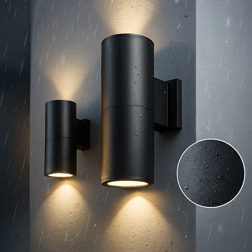 Outdoor Wall Light with Up and Down LED Illumination and Aluminum Sconce - Image 1