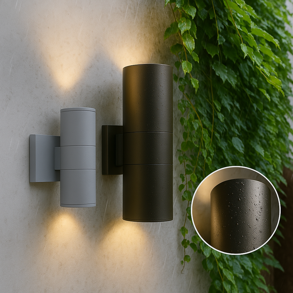 Outdoor Wall Light with Up and Down LED Illumination and Aluminum Sconce - Image 2
