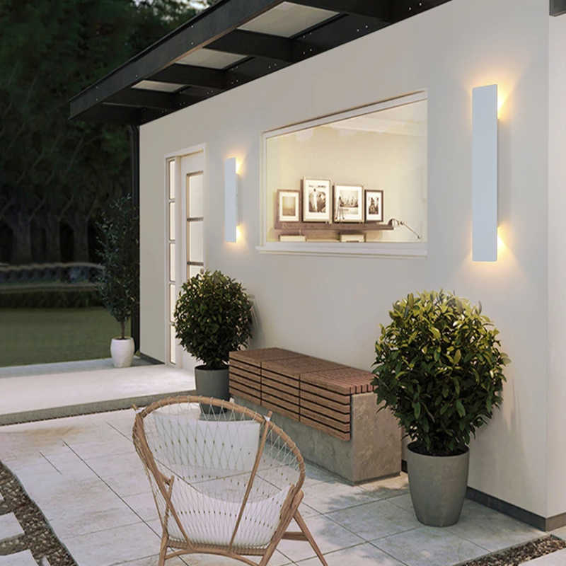 Outdoor Wall Sconce LED Light with Up and Down Glow Modern Linear Design - Image 1