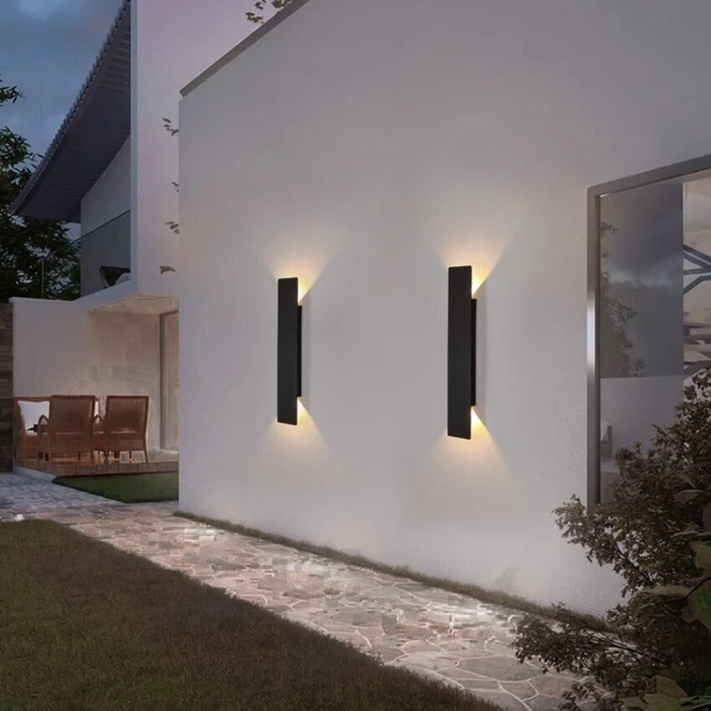 Outdoor Wall Sconce LED Light with Up and Down Glow Modern Linear Design - Image 2