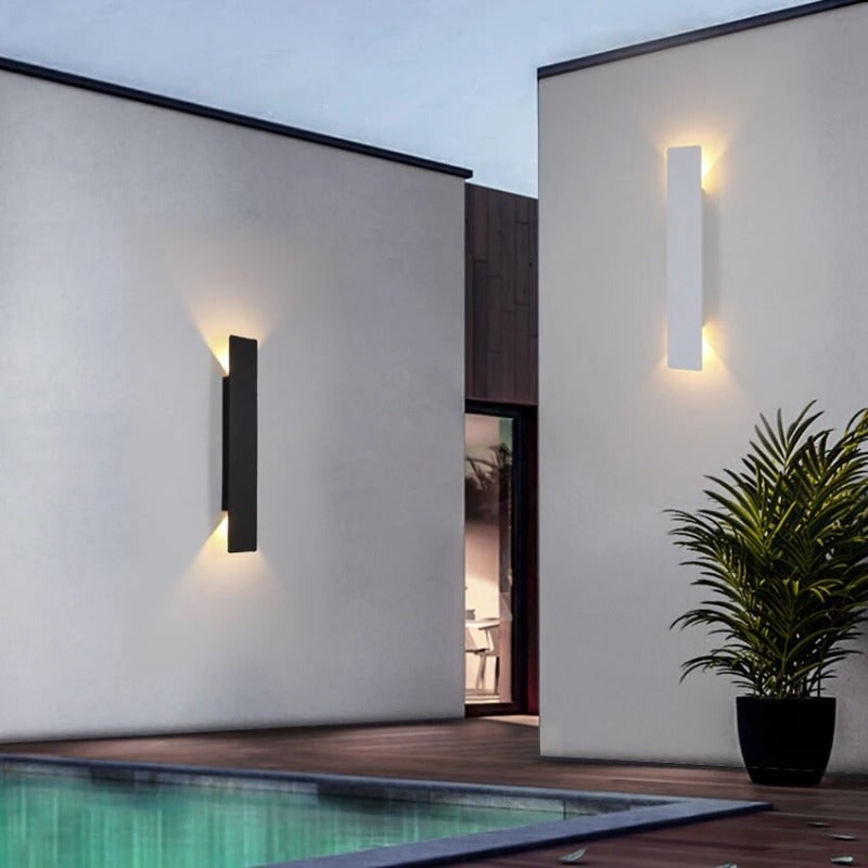 Outdoor Wall Sconce LED Light with Up and Down Glow Modern Linear Design - Image 3