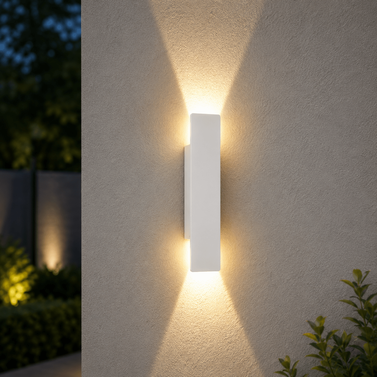 Outdoor Wall Sconce with LED Up and Down Lighting in Slim Rectangular Design - Image 10