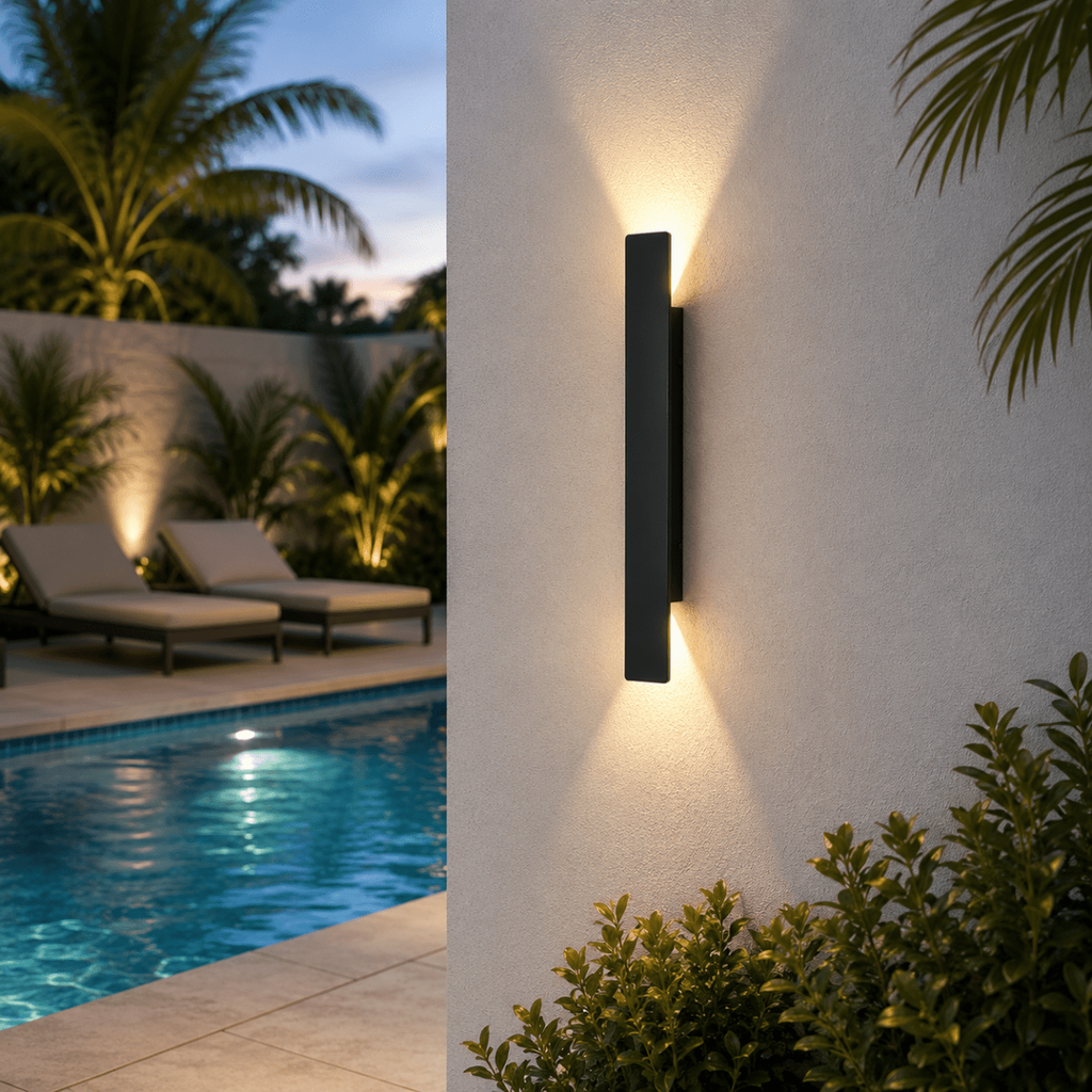 Outdoor Wall Sconce with LED Up and Down Lighting in Slim Rectangular Design - Image 3