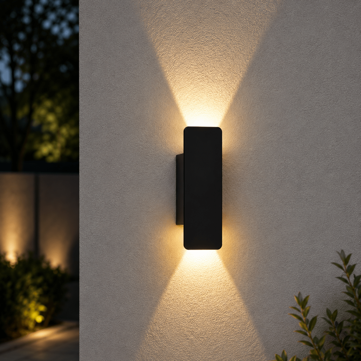 Outdoor Wall Sconce with LED Up and Down Lighting in Slim Rectangular Design - Image 9