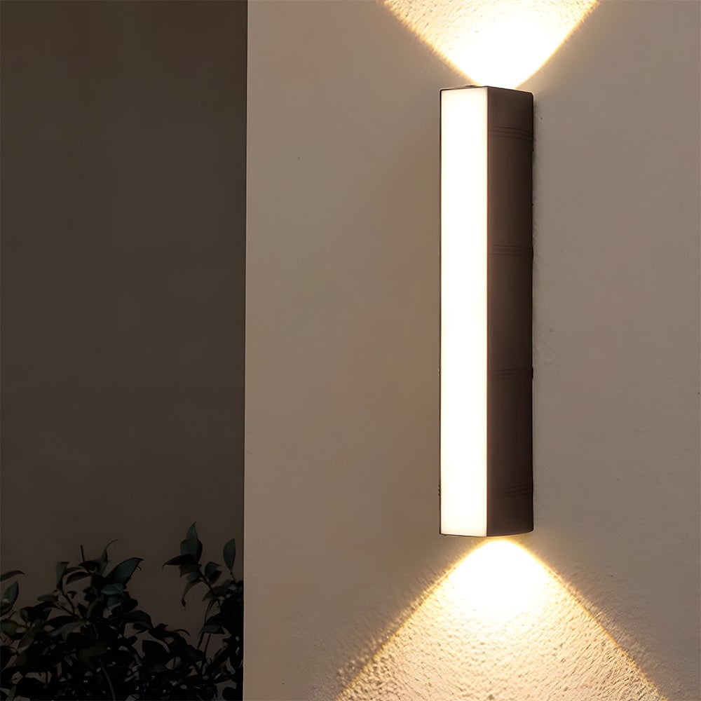 Outdoor Wall Sconce with LED Up and Down Lighting Modern Weather-Resistant - Image 1