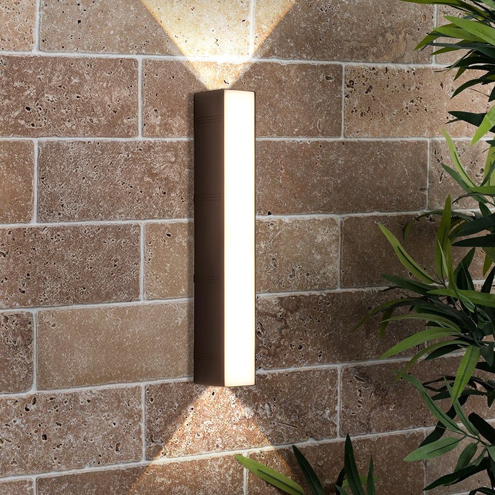 Outdoor Wall Sconce with LED Up and Down Lighting Modern Weather-Resistant - Image 2