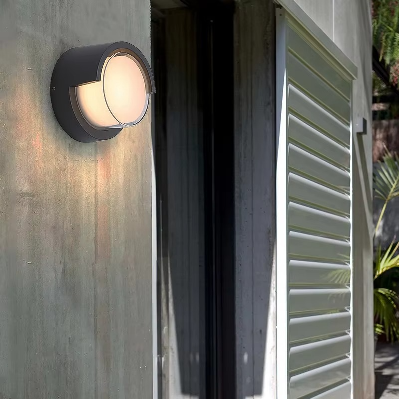 Outdoor Wall Sconce with Motion Sensor LED and Weather-Resistant Geometric Design - Image 5