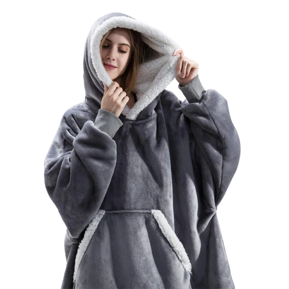 Coperta con cappuccio oversize con tasca per adulti