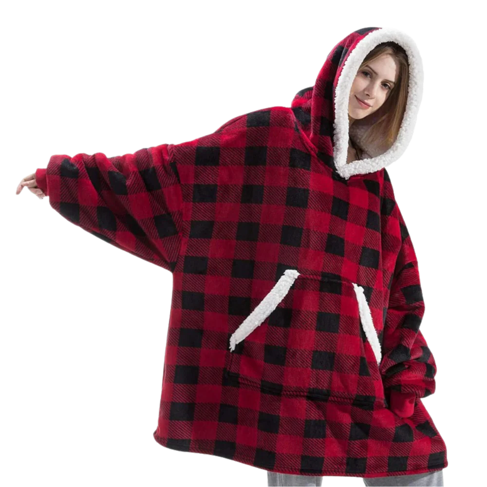 Coperta con cappuccio oversize con tasca per adulti