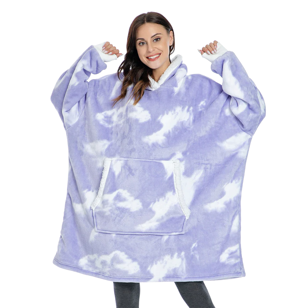 Coperta con cappuccio oversize con tasca per adulti