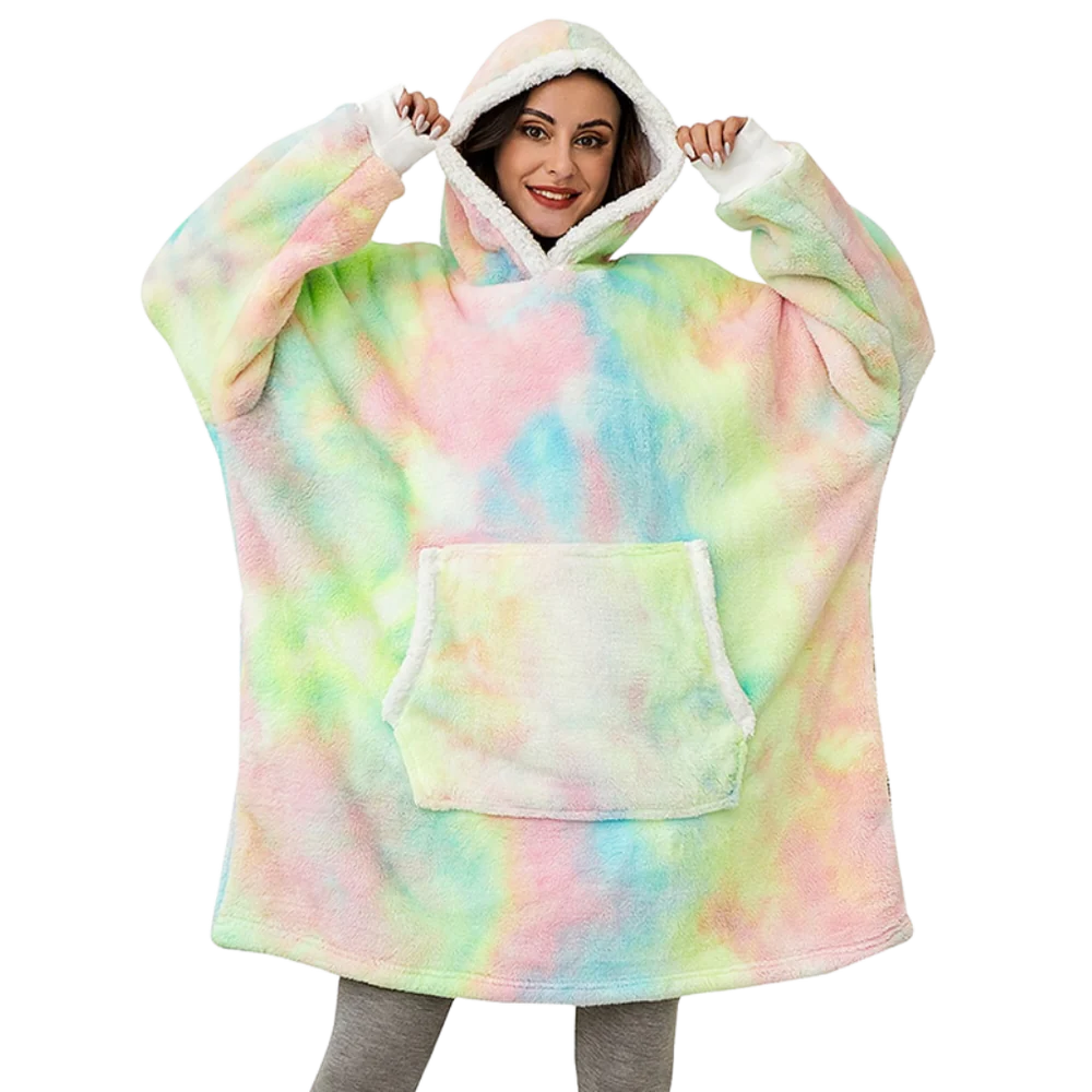 Coperta con cappuccio oversize con tasca per adulti