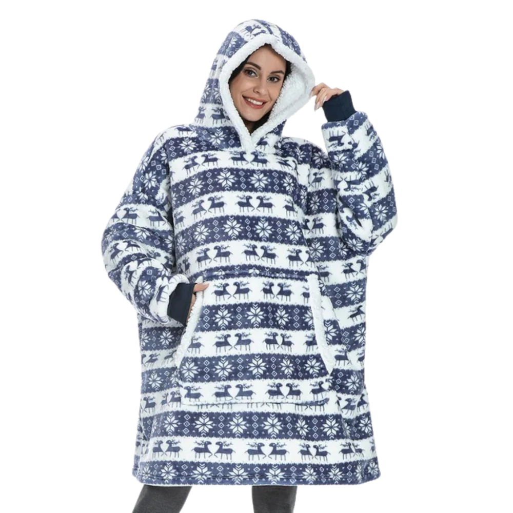 Coperta con cappuccio oversize con tasca per adulti