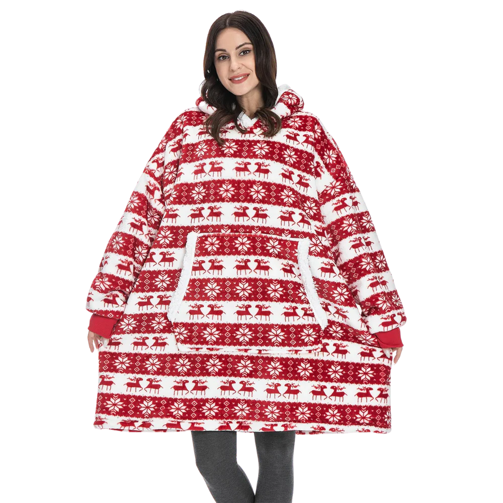Coperta con cappuccio oversize con tasca per adulti