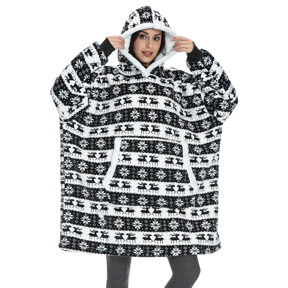 Coperta con cappuccio oversize con tasca per adulti