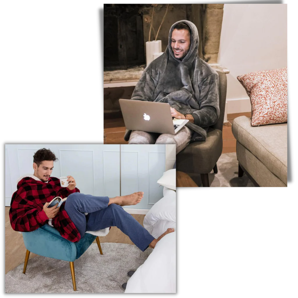 Coperta con cappuccio oversize con tasca per adulti