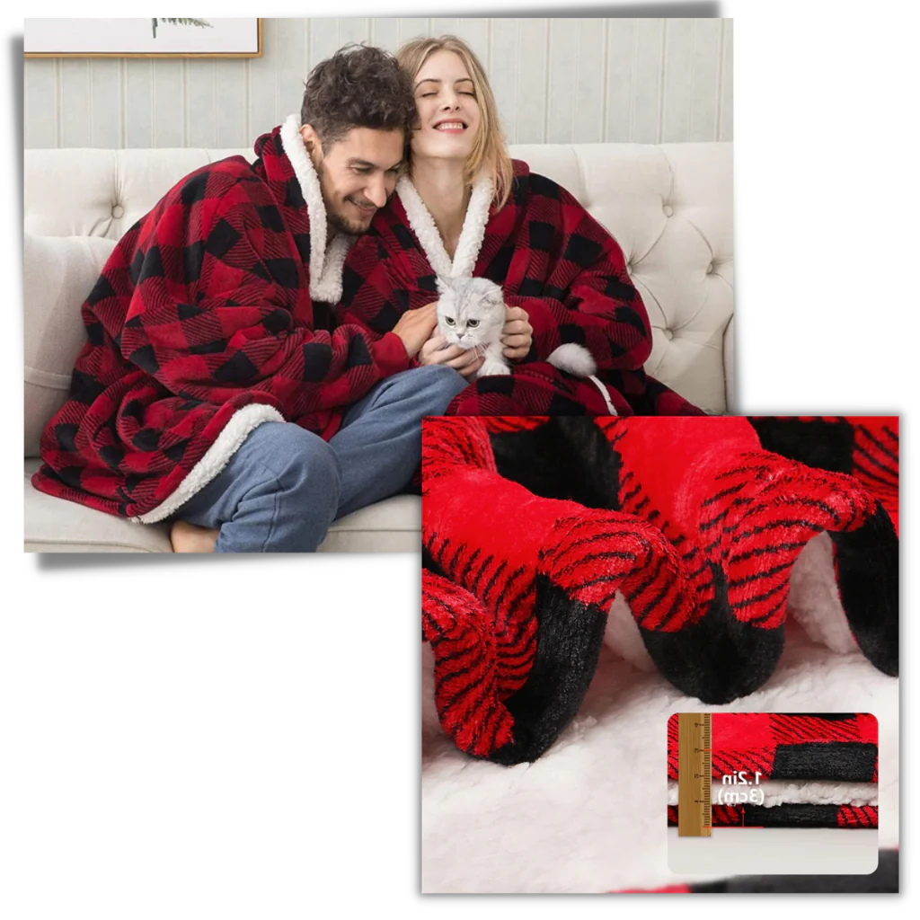 Coperta con cappuccio oversize con tasca per adulti