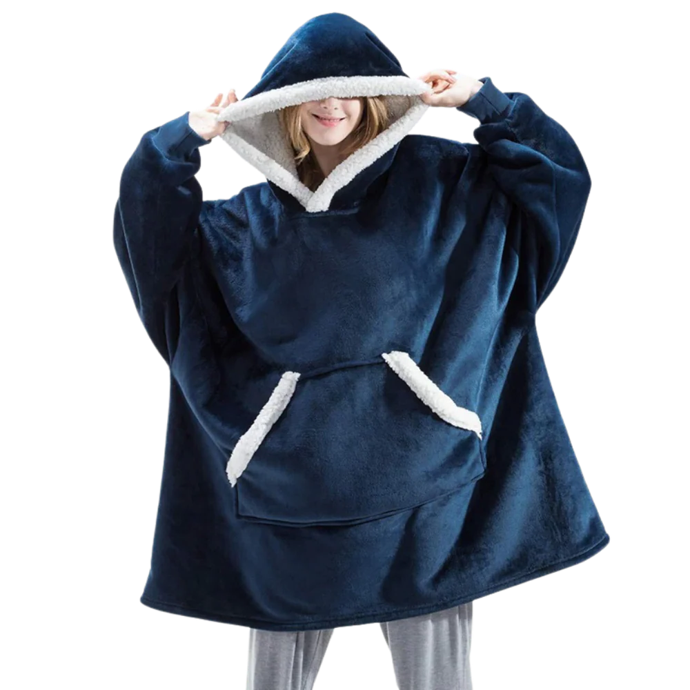 Coperta con cappuccio oversize con tasca per adulti