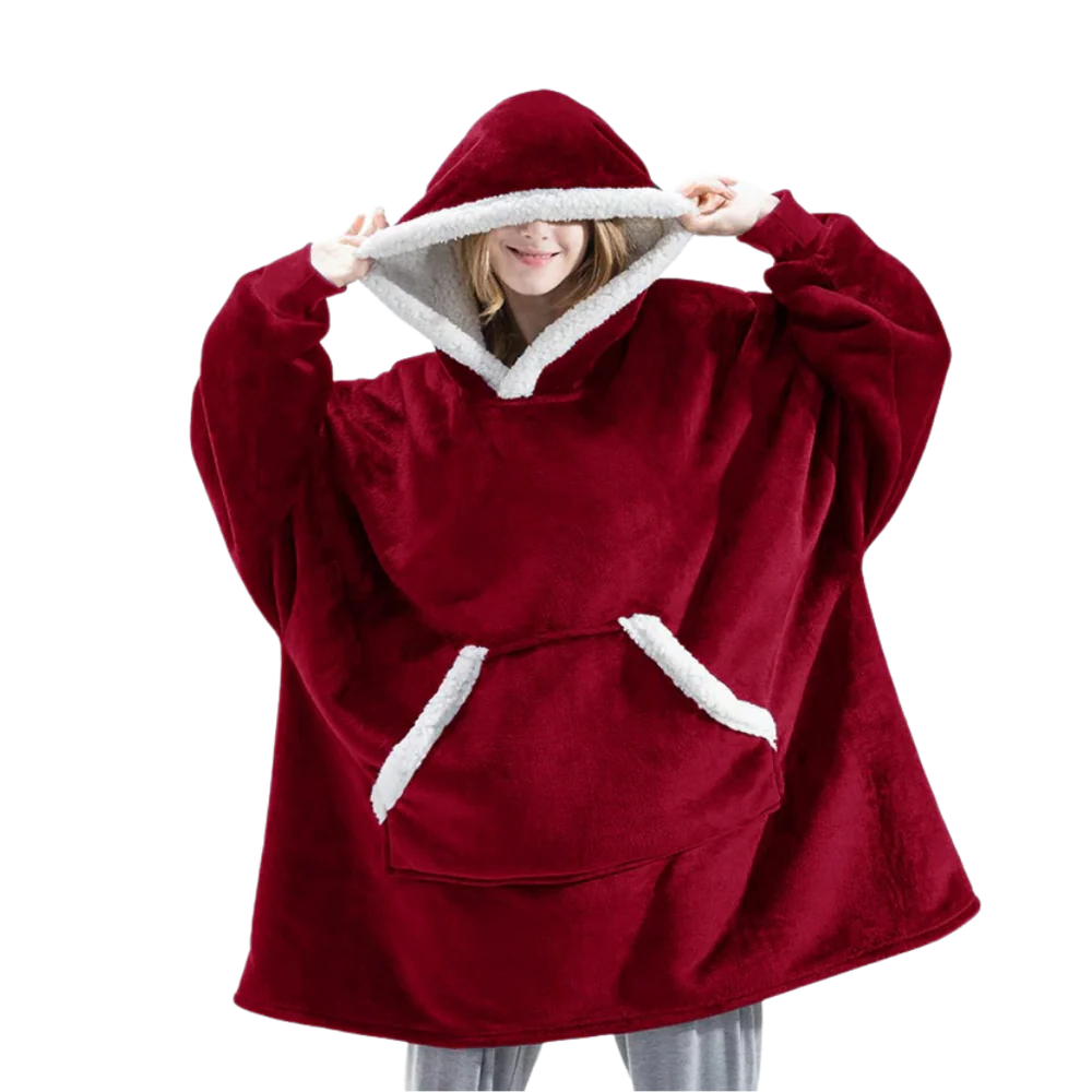 Coperta con cappuccio oversize con tasca per adulti