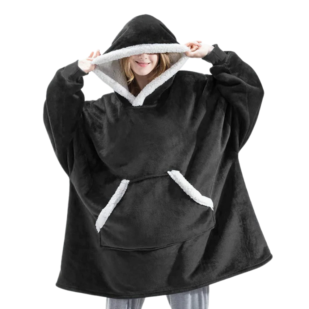 Coperta con cappuccio oversize con tasca per adulti