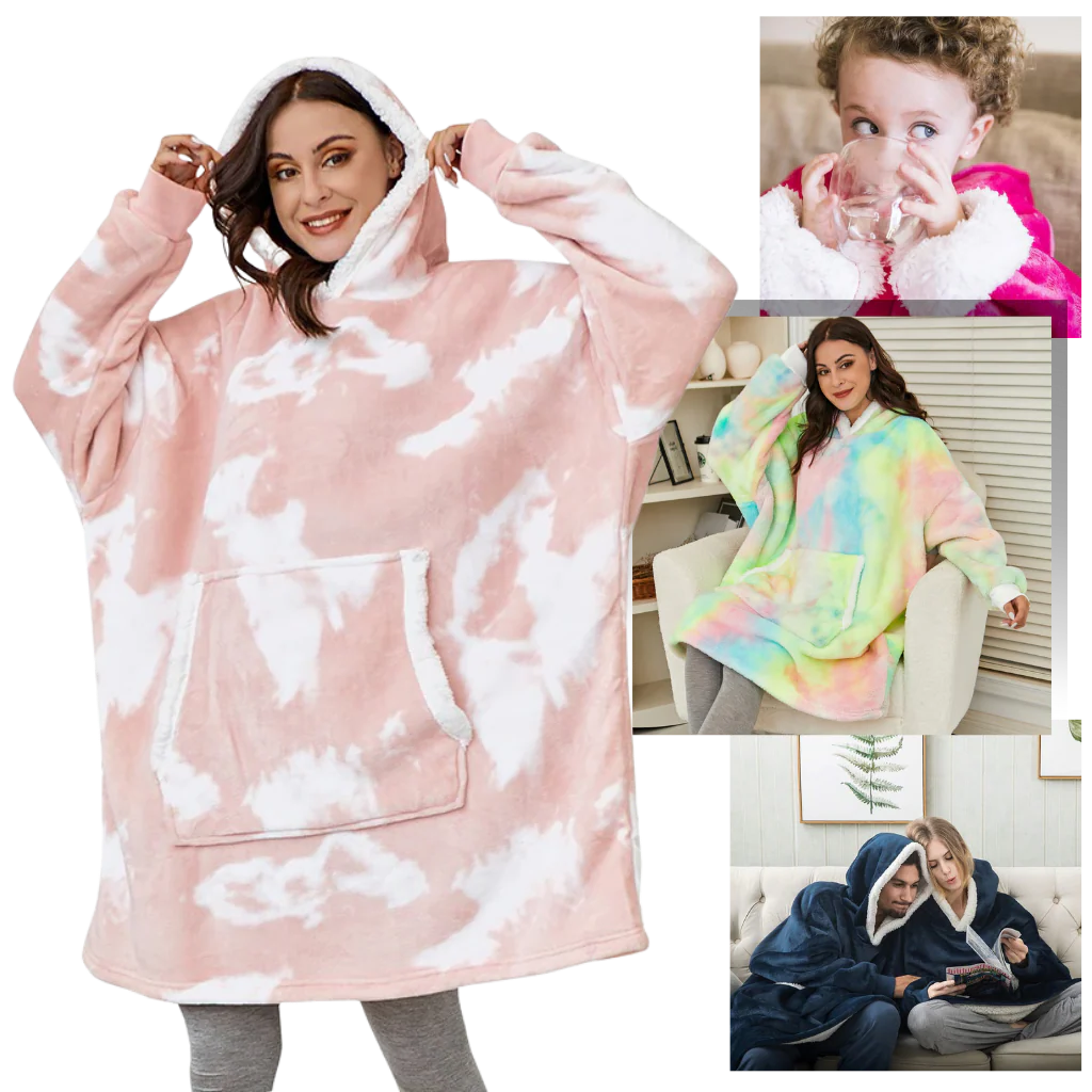 Coperta con cappuccio oversize con tasca per adulti