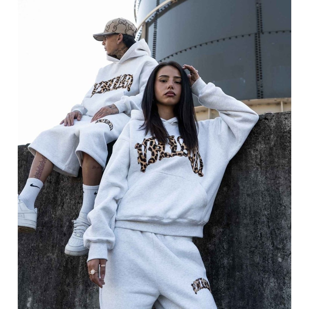 Oversized Leopard Print Hoodie Sweatshirt with Animal Lining - Image 3