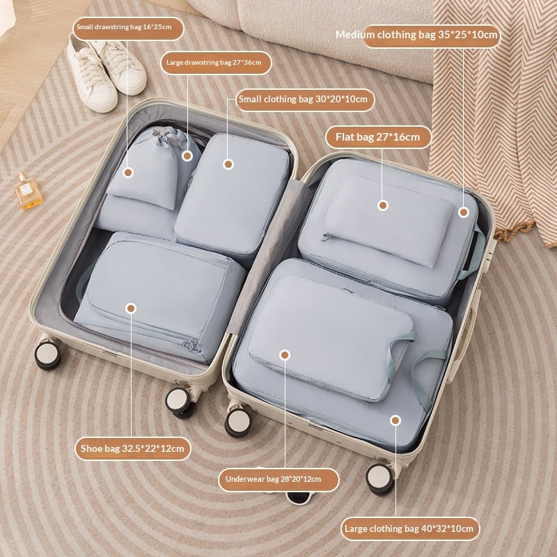 Packing Cubes for Travel with Compression Luggage Organizer Bags and Zippered Shoe Storage - Image 13