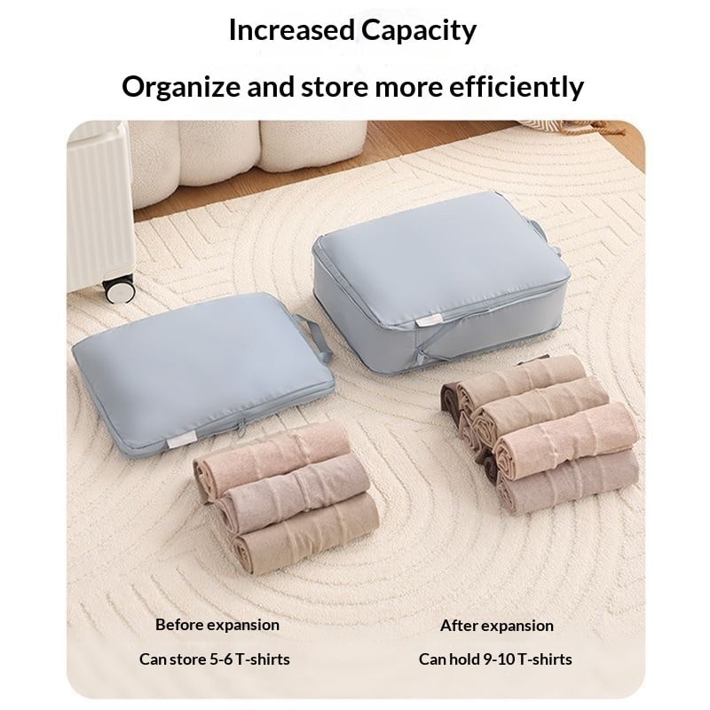 Packing Cubes for Travel with Compression Luggage Organizer Bags and Zippered Shoe Storage - Image 14