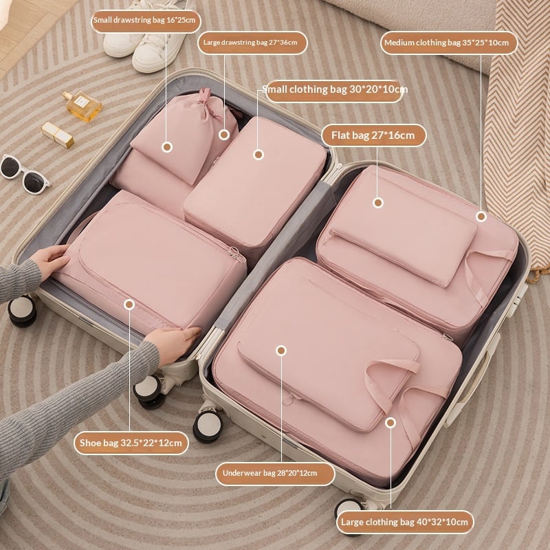 Packing Cubes for Travel with Compression Luggage Organizer Bags and Zippered Shoe Storage - Image 2