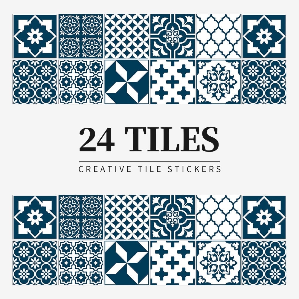 Peel and Stick Tile Backsplash Wall Art Decor Stickers Mandala Patterns Pack of 24 - Image 12