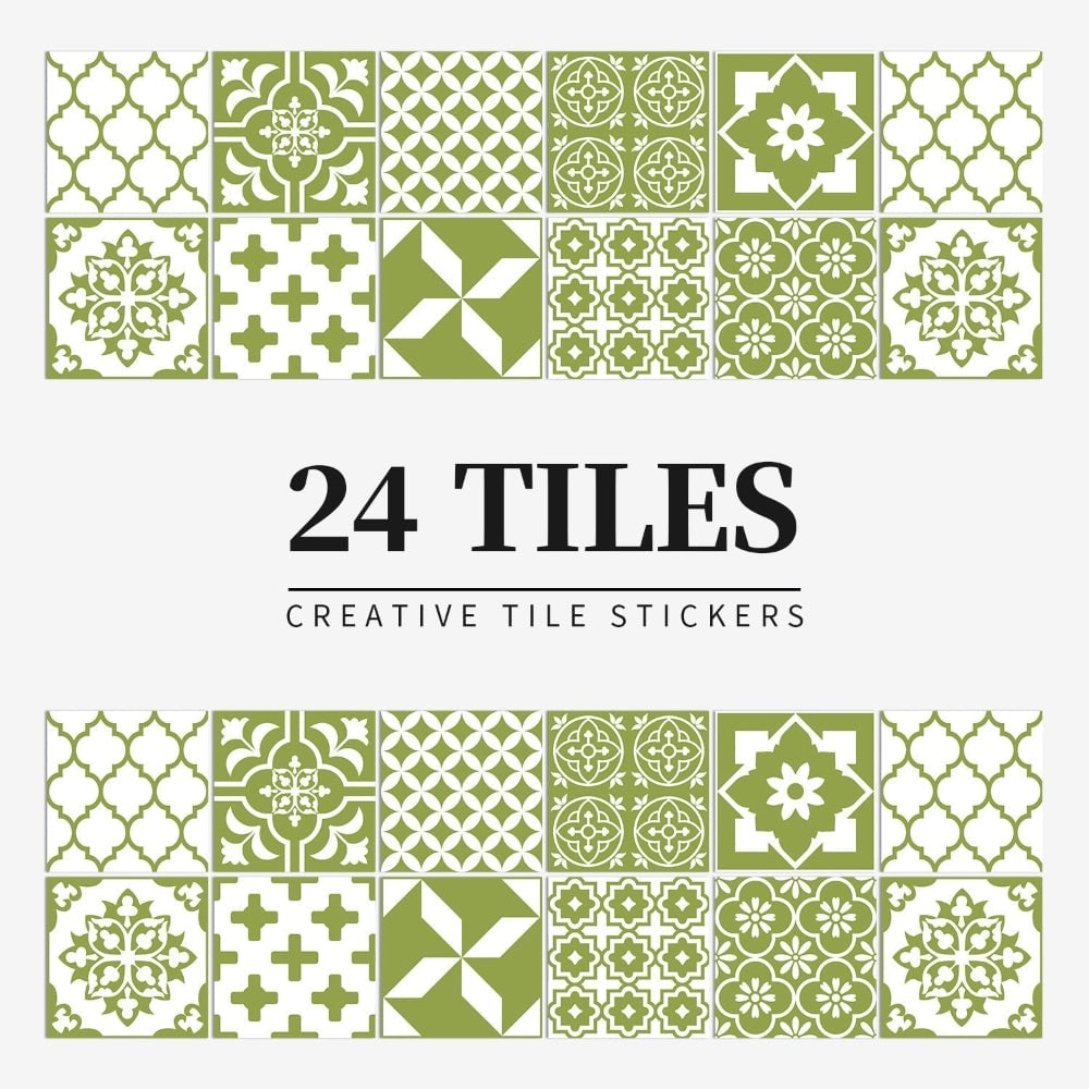 Peel and Stick Tile Backsplash Wall Art Decor Stickers Mandala Patterns Pack of 24 - Image 5