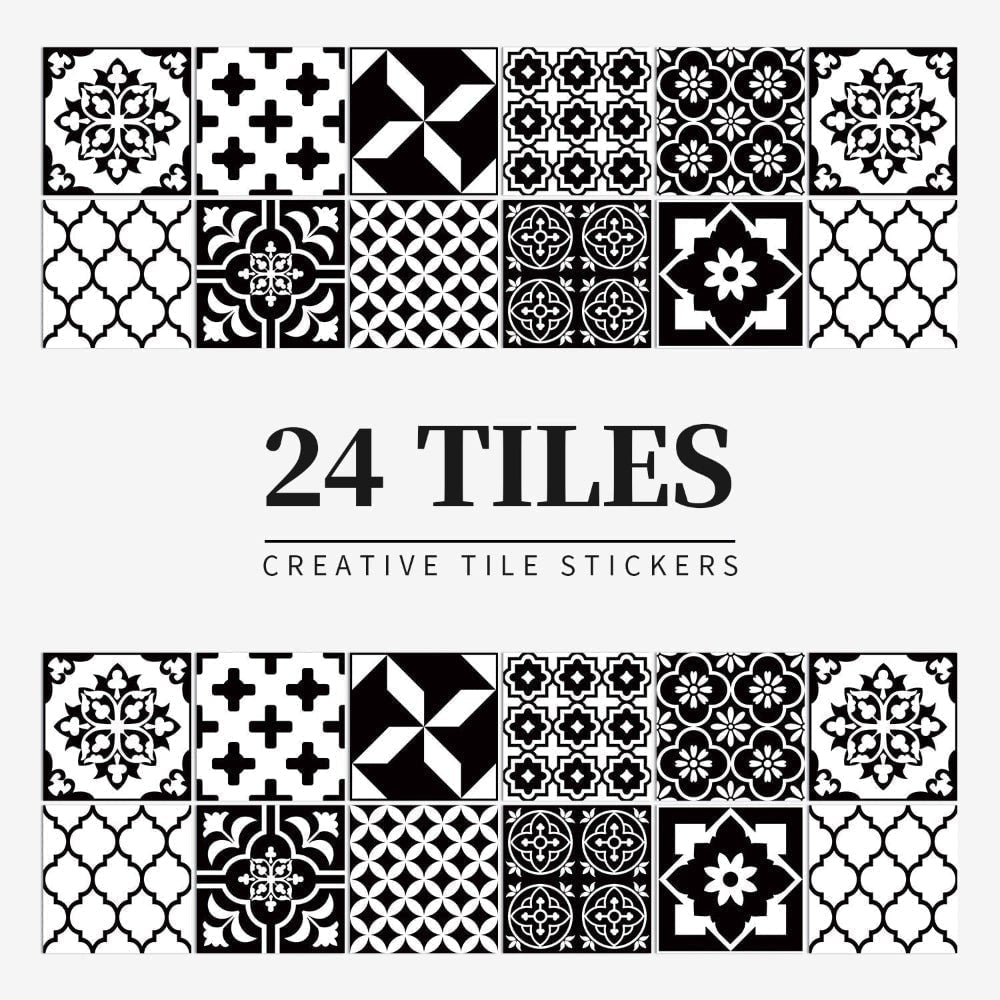 Peel and Stick Tile Backsplash Wall Art Decor Stickers Mandala Patterns Pack of 24 - Image 6
