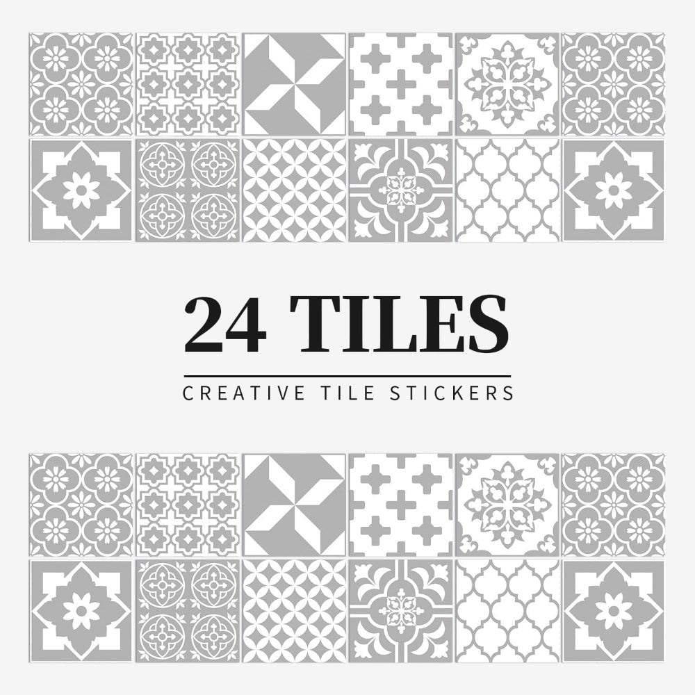 Peel and Stick Tile Backsplash Wall Art Decor Stickers Mandala Patterns Pack of 24 - Image 7