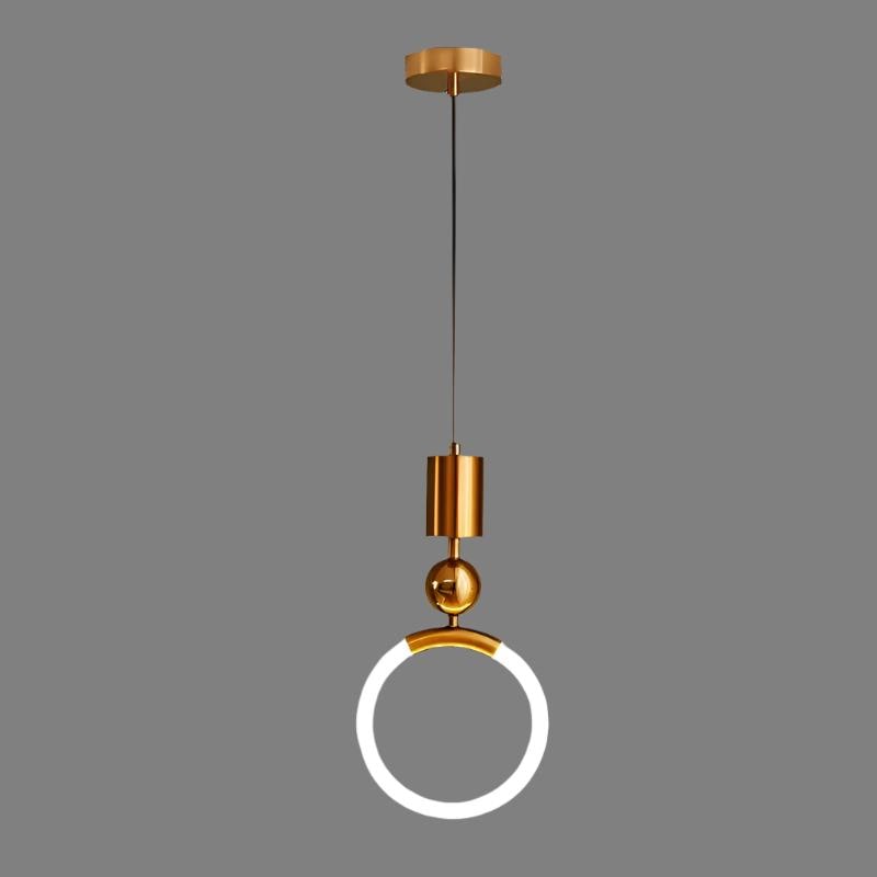 Pendant Light with Gold Plated Ring LED Design and Minimalist Geometric Form for Kitchen Living Room - Image 9